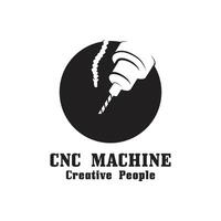 CNC Lathe machine Logo Computer Numerical Control modern 3D cutting technology design manufacturing industry cutting. This logo is ideal for cnc cutting maschines, woodworking industry, and similar. vector