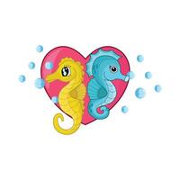 illustration of seahorse couple vector