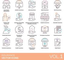 insurance icon set vector