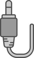 Audio cable Line Filled Greyscale Icon vector