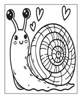 AI generated snail coloring page for kids vector