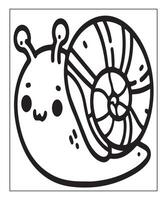 AI generated snail coloring page for kids vector