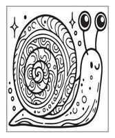 AI generated snail coloring page for kids vector