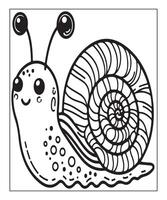 AI generated snail coloring page for kids vector