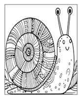 AI generated snail coloring page for kids vector