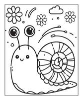 AI generated snail coloring page for kids vector