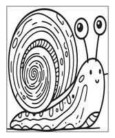 AI generated snail coloring page for kids vector