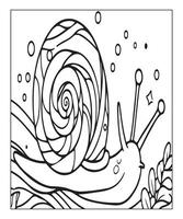 AI generated snail coloring page for kids vector