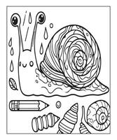 AI generated snail coloring page for kids vector