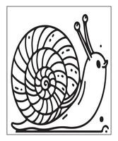 AI generated snail coloring page for kids vector