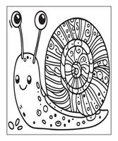 AI generated snail coloring page for kids vector