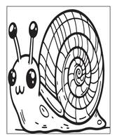 AI generated snail coloring page for kids vector