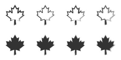 Hand drawn maple leaf icon. Vector illustration.