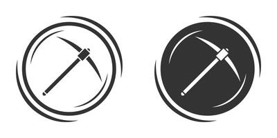 Pickaxe mining tool icon.Pick axe sign. Vector illustration.