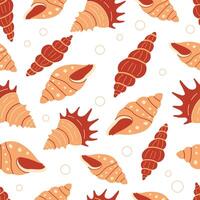 Seashells seamless pattern. Trendy background of seashells for wrapping paper, web, textile. Marine decoration. vector