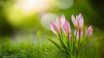 AI generated Bokeh background captures the essence of spring in nature photo