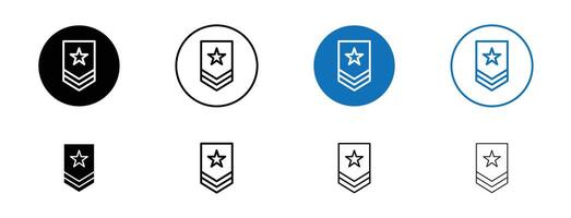 Military rank badge icon vector