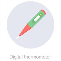 Digital Thermometer and digital icon concept vector