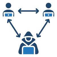 Man-in-the-Middle Attack icon vector illustration