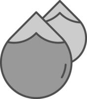 agua gotas línea lleno escala de grises icono vector