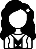 Dutch girl glyph and line vector illustration