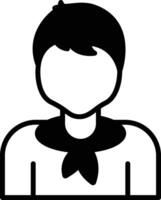 Boy glyph and line vector illustration