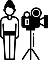 Cameraman glyph and line vector illustration