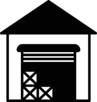 Warehouse glyph and line vector illustration