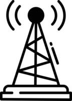 Antenna glyph and line vector illustration