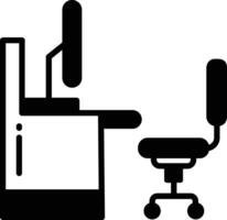 cubicle glyph and line vector illustration