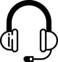 Headphone glyph and line vector illustration