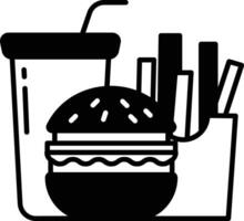 Junk food glyph and line vector illustration