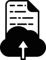 Cloud upload glyph and line vector illustration