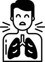 breathing problem glyph and line vector illustration