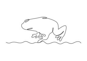 Simple frog outline continuous one line drawing vector illustration