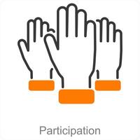 participación y colaborar icono concepto vector