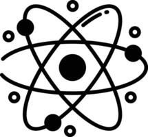 Atom glyph and line vector illustration