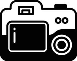 Camera glyph and line vector illustration