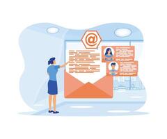 Email and messaging,Email marketing campaign,Working process, New email message. flat vector modern illustration