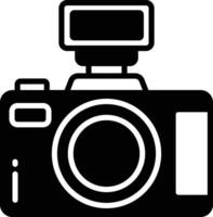 Camera glyph and line vector illustration