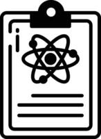 Physics notes glyph and line vector illustration