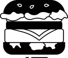 mexican burger glyph and line vector illustration