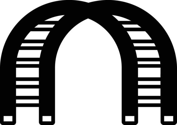 Ladder glyph and line vector illustration