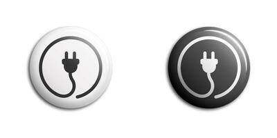 Plug-in, electrical icon Plug electric cable wire logo. Vector illustration.