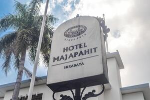 signboard for the Mojopahit Hotel or Yamato Hotel on Jalan Tunjungan, Indonesia, 2 March 2024. photo