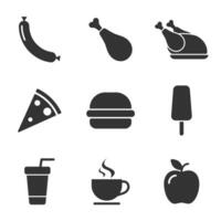 Meal related icon set. Food icon set. Vector illustration.