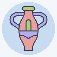 Icon Vase. related to South Africa symbol. color mate style. simple design illustration vector