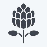 Icon King Protea. related to South Africa symbol. glyph style. simple design illustration vector