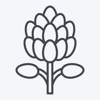 Icon King Protea. related to South Africa symbol. line style. simple design illustration vector