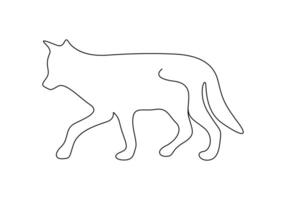 Wolf in one continuous line drawing vector illustration